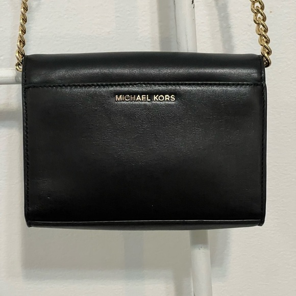 Michael Kors Black and Gold Studded LOVE Crossbody NWOT - Picture 8 of 10